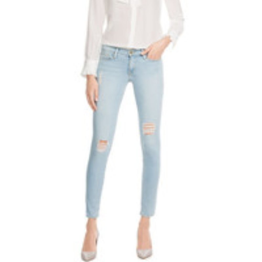 Frame Denim Le Skinny De Jeanne Distressed Jeans; Size:24